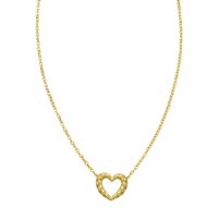 14K Yellow Gold Braided Open Heart Necklace