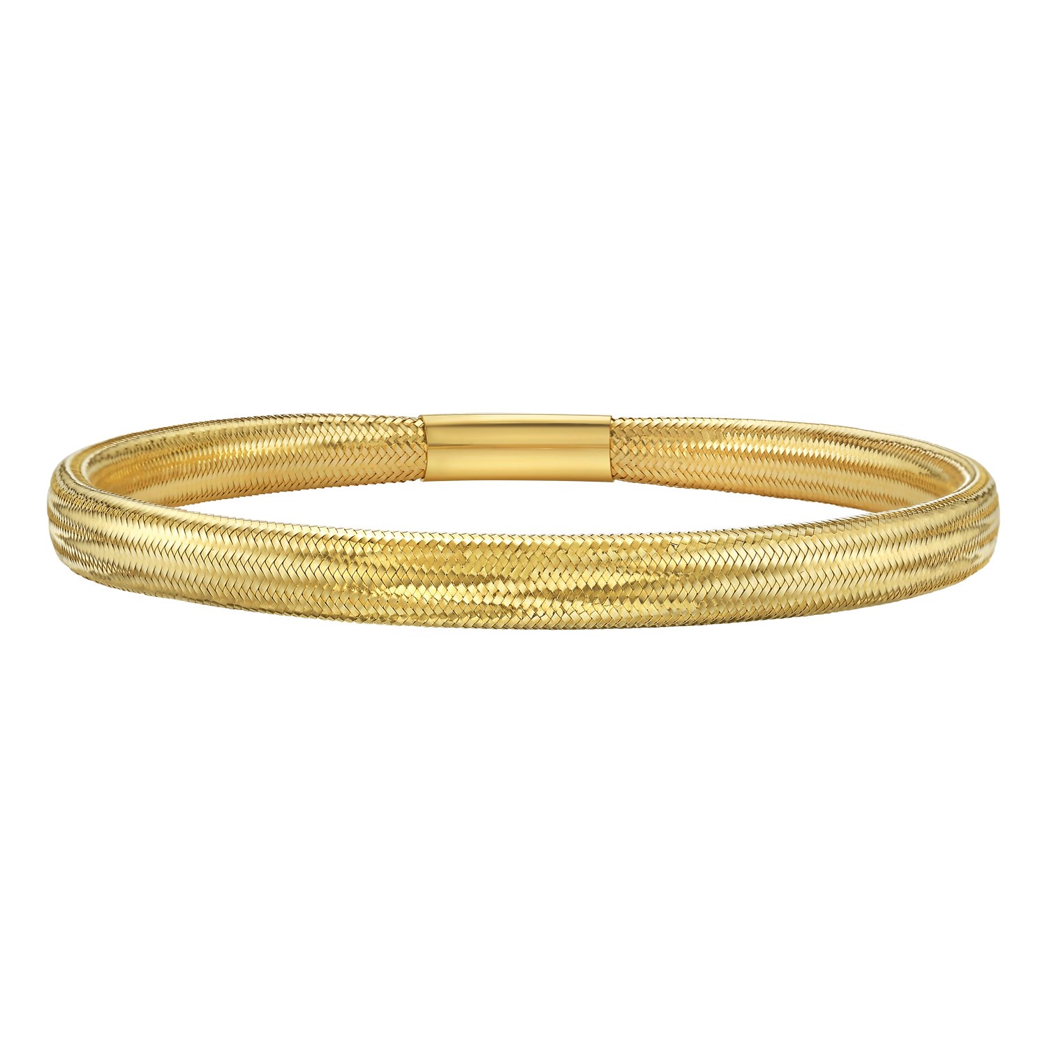 14K Yellow Gold Medium Stretch Mesh Bracelet (5.40 mm) - Image 2