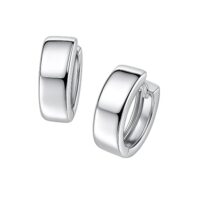 14k White Gold Snuggable Hoop Earrings