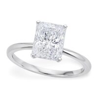3 Carat Radiant Lab Grown IGI G/VS1 Diamond Solitaire Ring in 14K White Gold