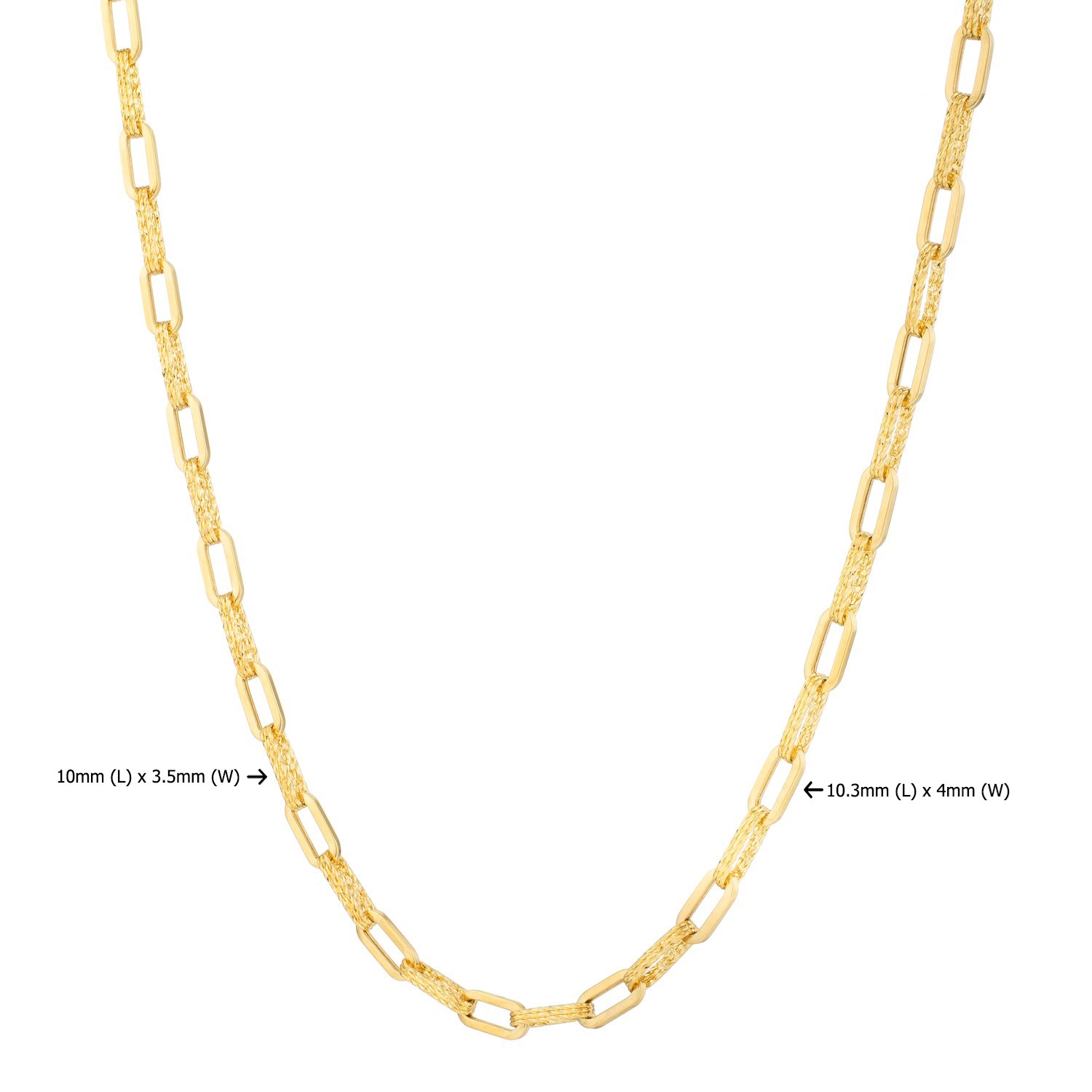 14k Yellow Gold Diamante Paperclip Chain Necklace (4.00 mm) - Image 3