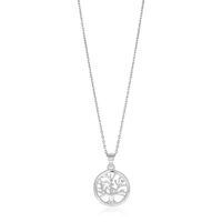 Sterling Silver inch Round Tree of Life Necklace