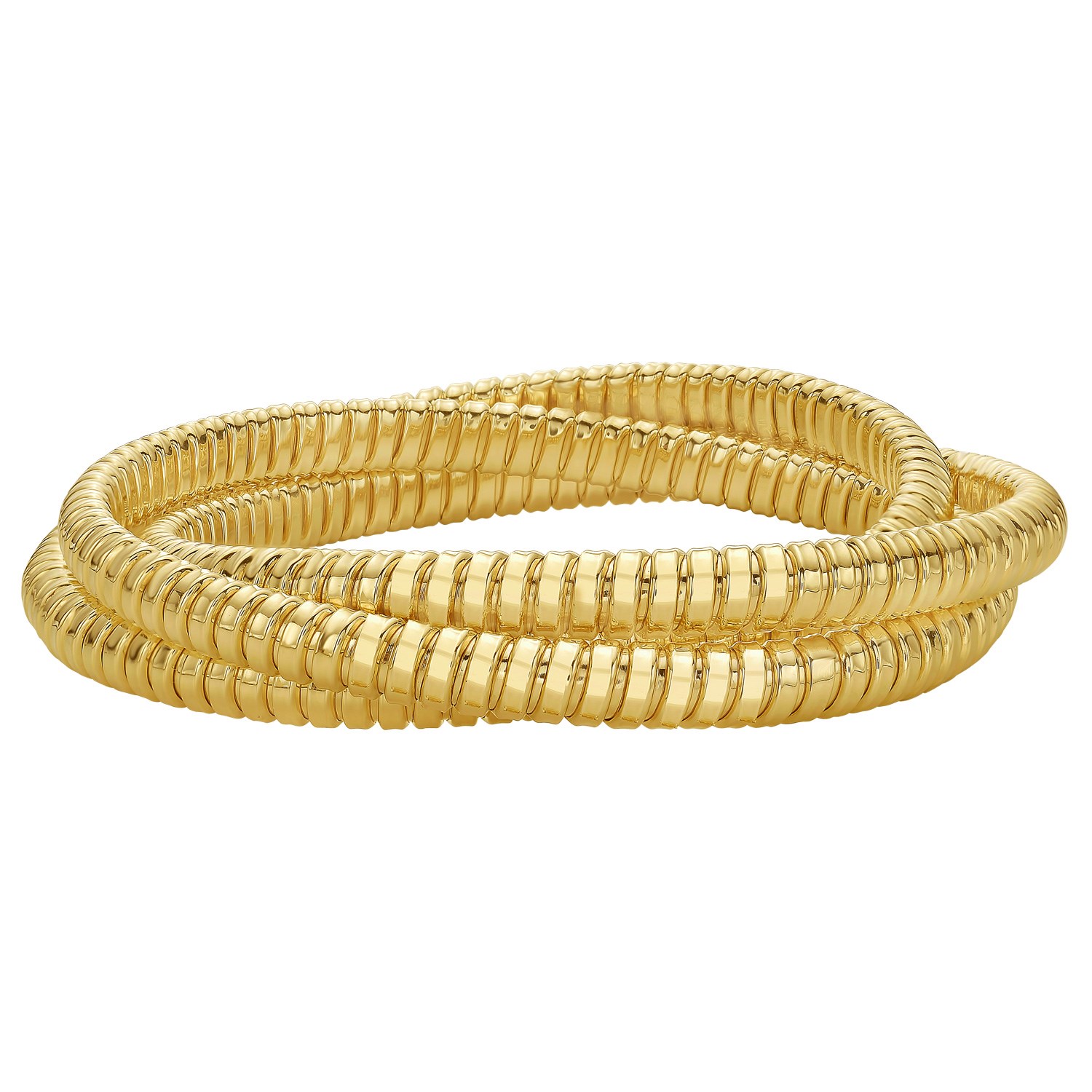 14K Yellow Gold Tubogas Triple Wrap Bangle - Image 2