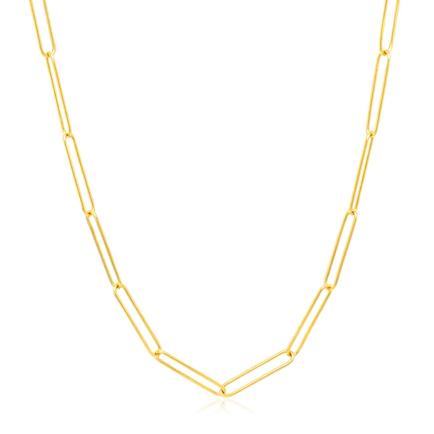14k Yellow Gold Wire Paperclip Chain (2.7 mm) - Image 2