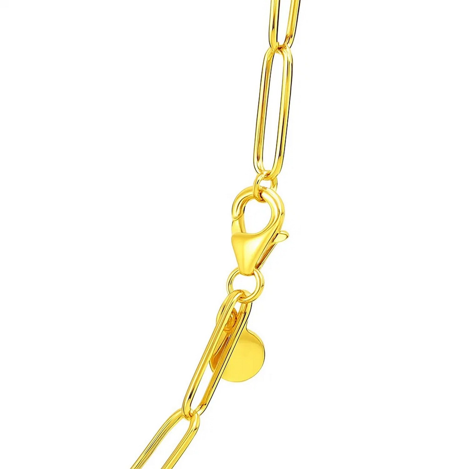 14k Yellow Gold Wire Paperclip Chain (2.7 mm) - Image 5