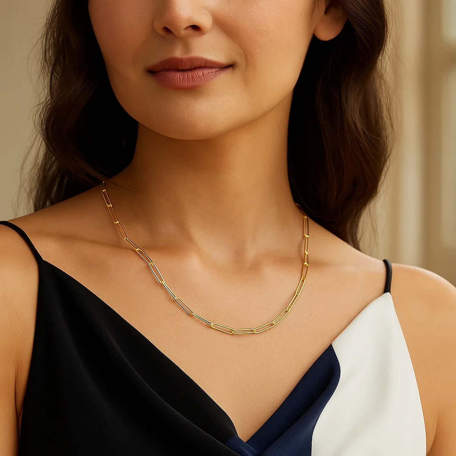 14k Yellow Gold Wire Paperclip Chain (2.7 mm) - Image 7