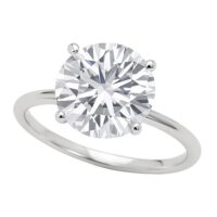 5 Carat Round Lab Grown IGI G/VS1 Diamond Solitaire Ring in 14K White Gold