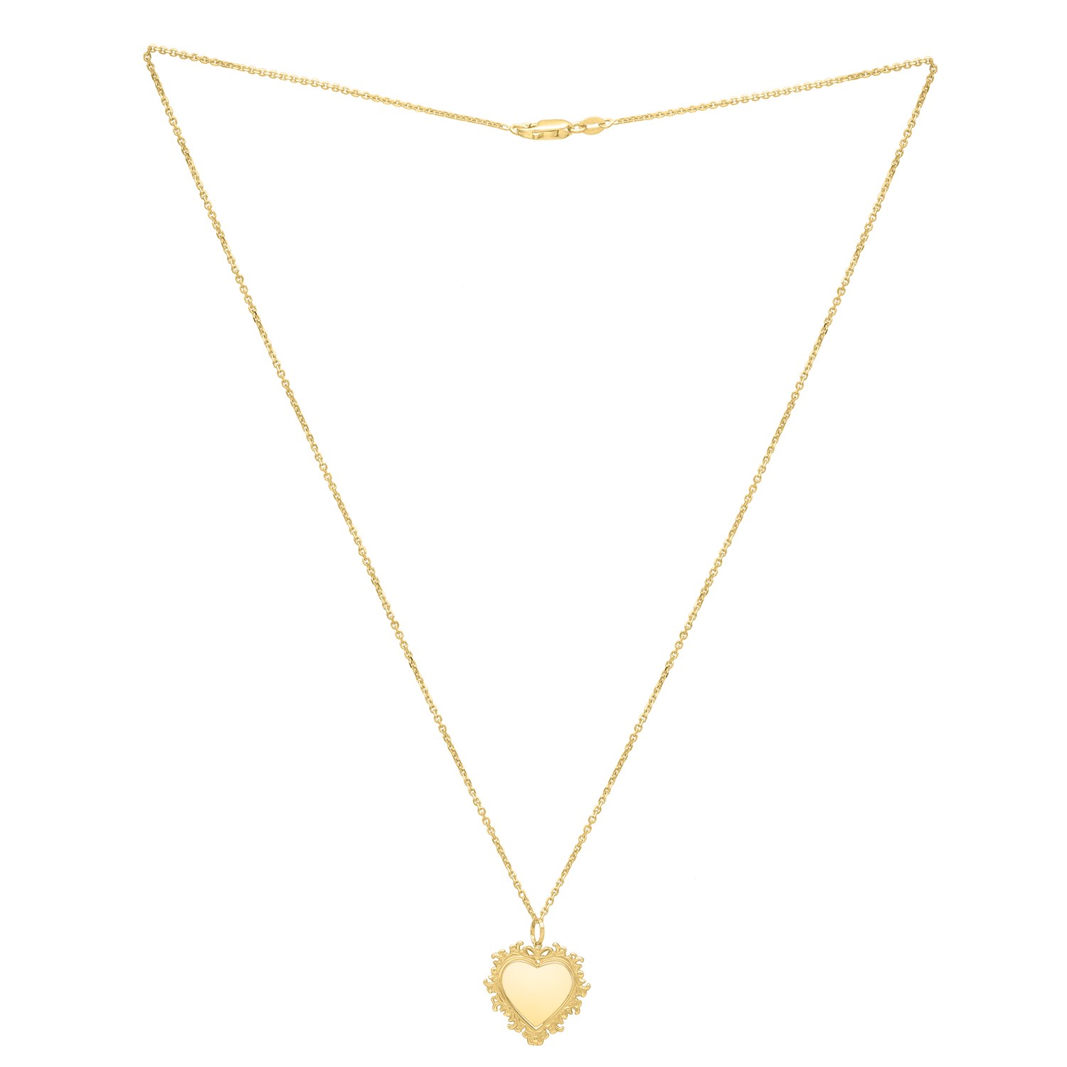 Baroque Heart Necklace in 14K Yellow Gold - Image 3