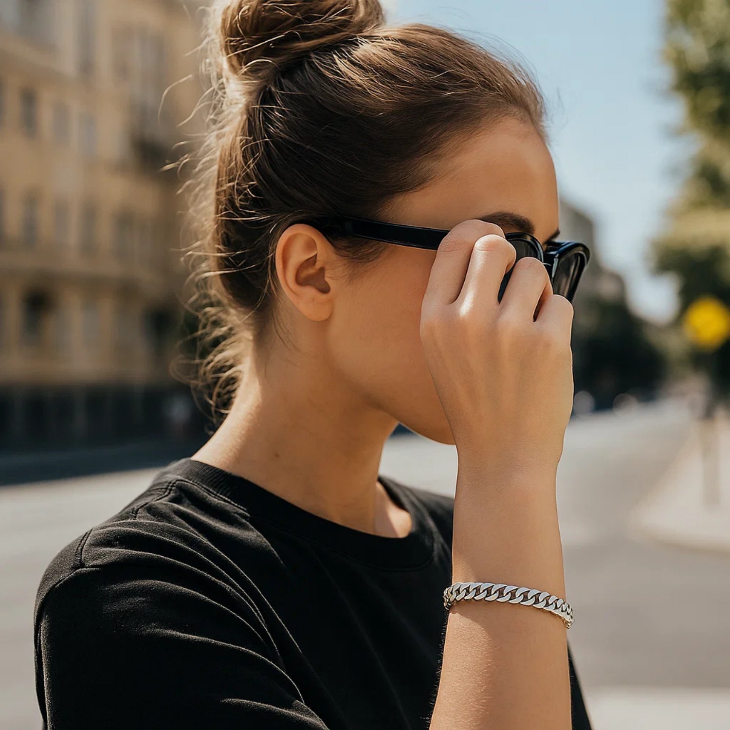 14K White Gold Cuban Link Bracelet (5.90 mm) - Image 5