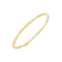 14k Yellow Gold High Polish Bead Cuff Bangle (2.40 mm)