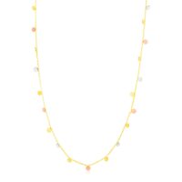 14K Tri Color Necklace with Dangling Circles
