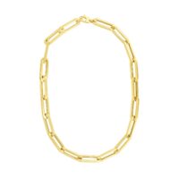 14k Yellow Gold Extra Wide Paperclip Chain Necklace