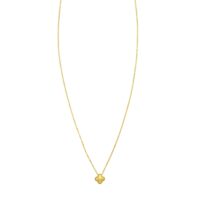 14K Yellow Gold Puffed Mini Clover Pendant Necklace