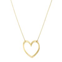 Large Open Heart Necklace in 14K Yellow Gold