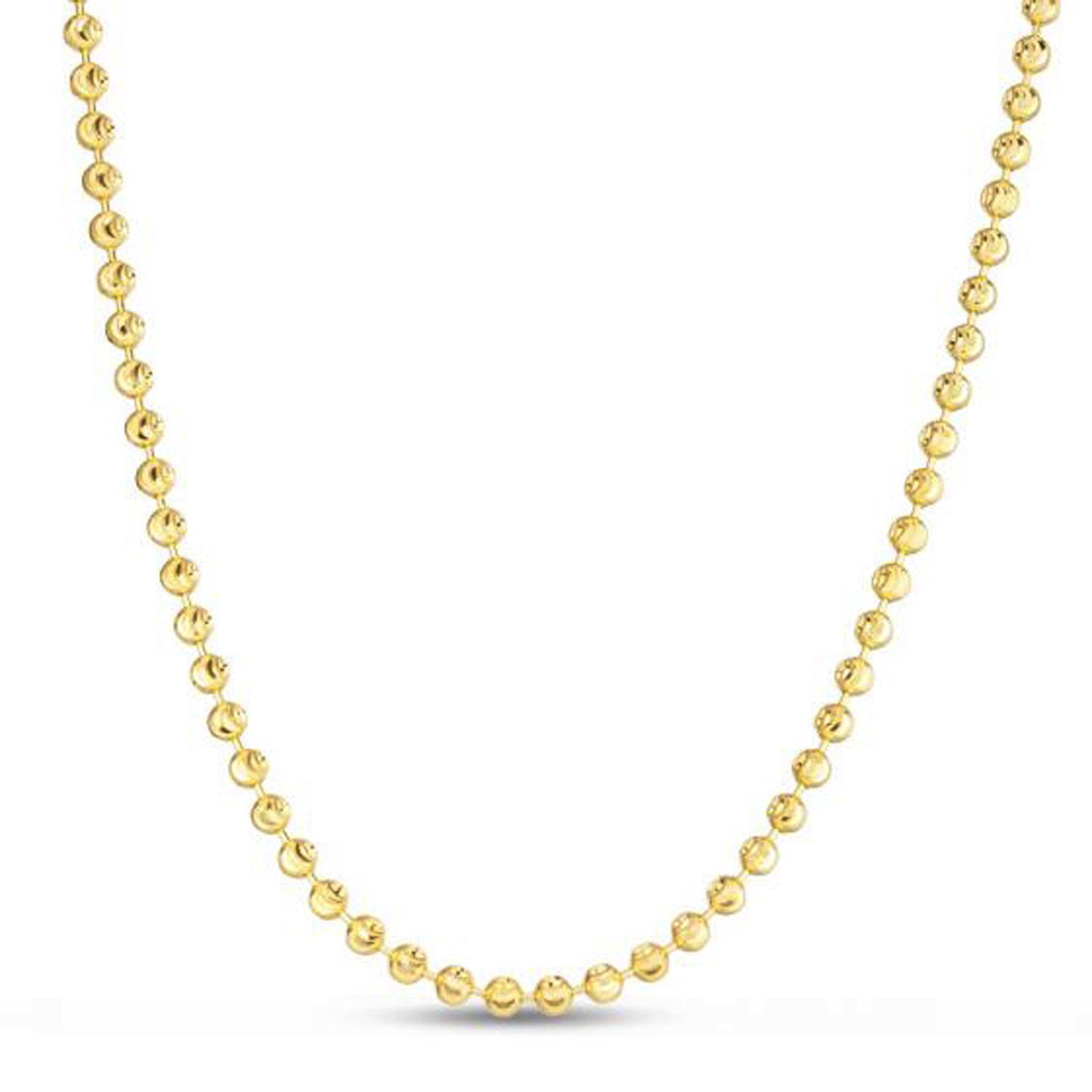 Moon Cut Bead Chain in 14k Yellow Gold (3.00 mm) - Image 3