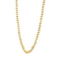 Two Tone Pallina Bead Necklace in 14K Gold