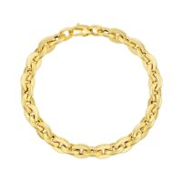 14K Yellow Gold Mirror Rolo Link Chain Bracelet (7.30 mm)