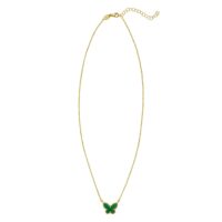14K Yellow Gold Primavera Malachite Butterfly Necklace