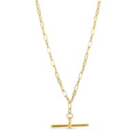 Sterling Silver Gold Plated Toggle Link Necklace