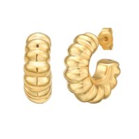 Sterling Silver Yellow Gold Plated Twisted C Hoop Earrings