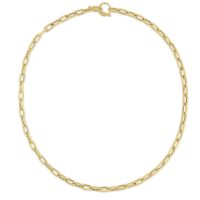 14K Yellow Gold Paperclip Toggle Link Necklace