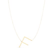 14K Yellow Gold Yours Truly Large Initial F Necklace