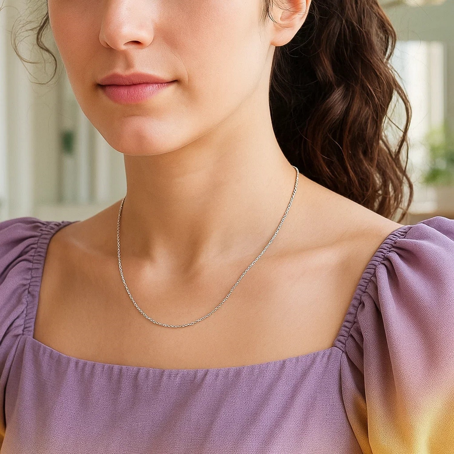 14k White Gold Machine Rope Chain (1.10 mm) - Image 3