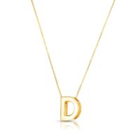 14K Yellow Gold Yours Truly Block Letter Initial D Necklace