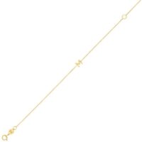14K Yellow Gold Mini Initial M Bracelet