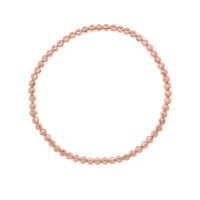 14K Rose Gold Diamond Cut Stretchable Moon Cut Bead Bracelet (3.00 mm)