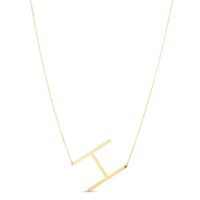 14K Yellow Gold Yours Truly Large Initial H Necklace
