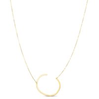 14K Yellow Gold Yours Truly Large Initial C Necklace