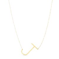 14K Yellow Gold Yours Truly Large Initial J Necklace