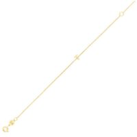 14K Yellow Gold Mini Initial T Bracelet